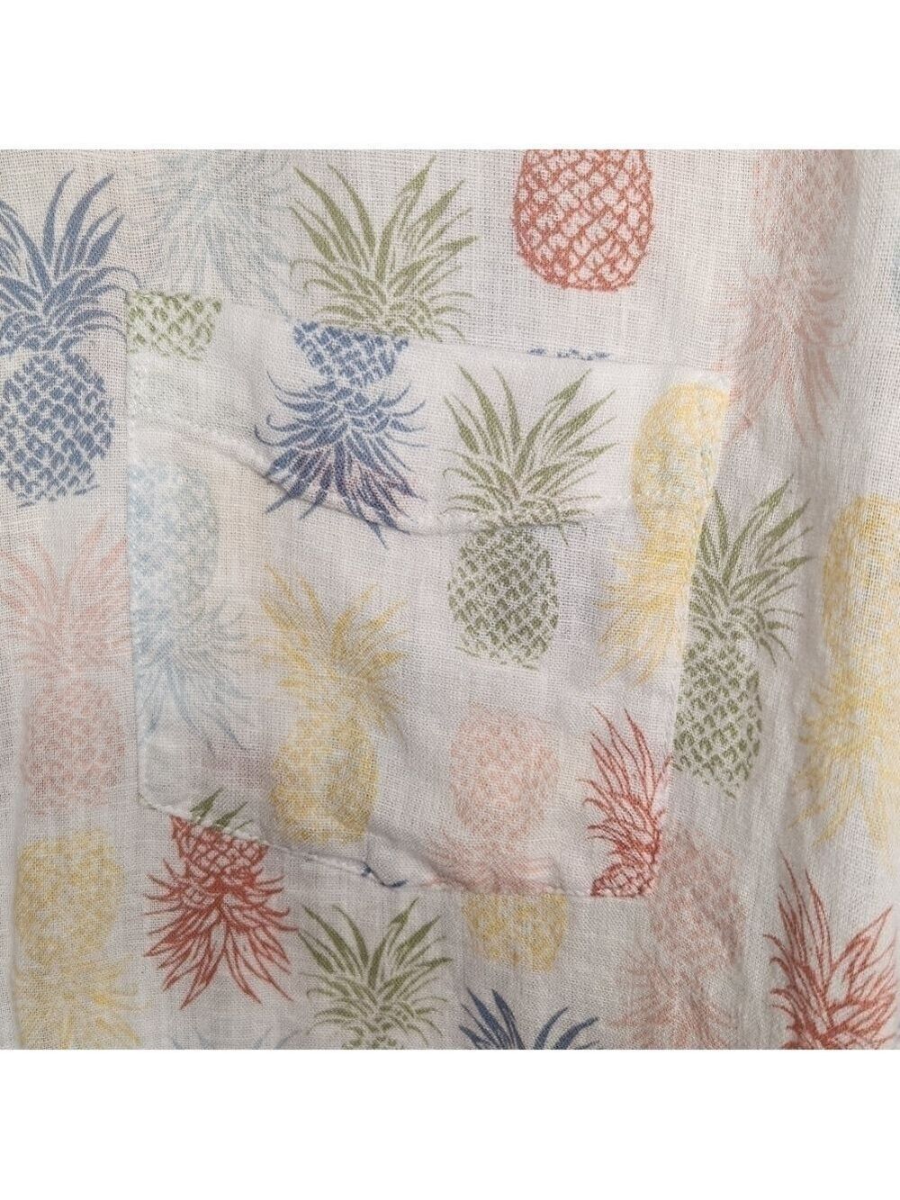 RAILS CHARLI RAINBOW PINEAPPLE LIGHTWEIGHT LINEN BLEND BUTTON DOWN SHIRT XS / S - Picture 10 of 14